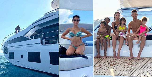 Cristiano Ronaldo e Georgina Rodriguez in vacanza sul super yacht